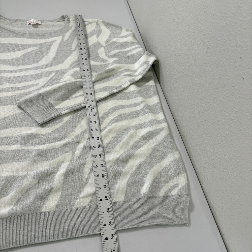 Belle by Kim Gravel Sweater Size 3X Gray White Zebra Print Knit Pullover A549501 - Picture 8 of 8